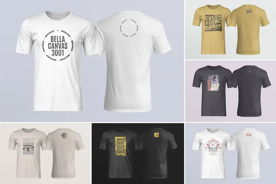 Bella Canvas 3001 T-Shirt Mockup - 
