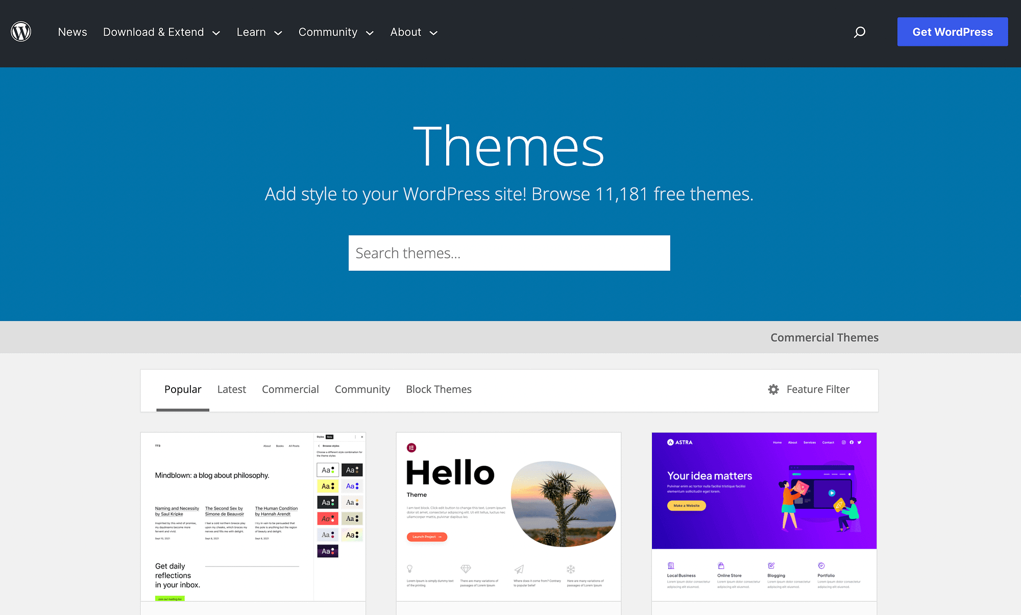 The WordPress Theme directory.