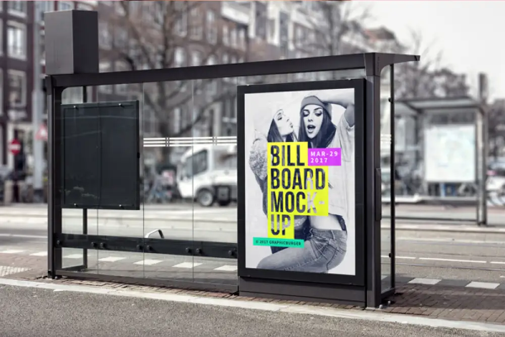 Bus Stop Billboard MockUp #2 - 