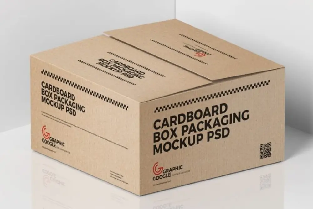 Cardboard Shipping Box Mockup - 