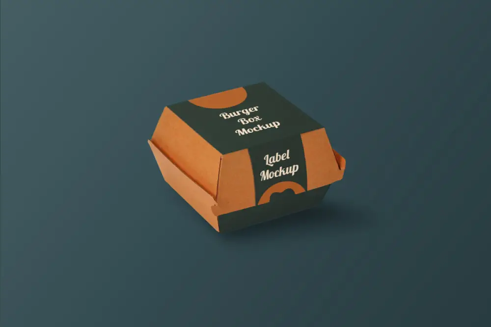 Free Burger Box Mockup - 