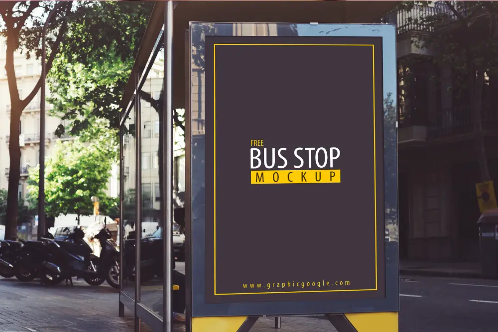 Free Bus Stop Mockup - 