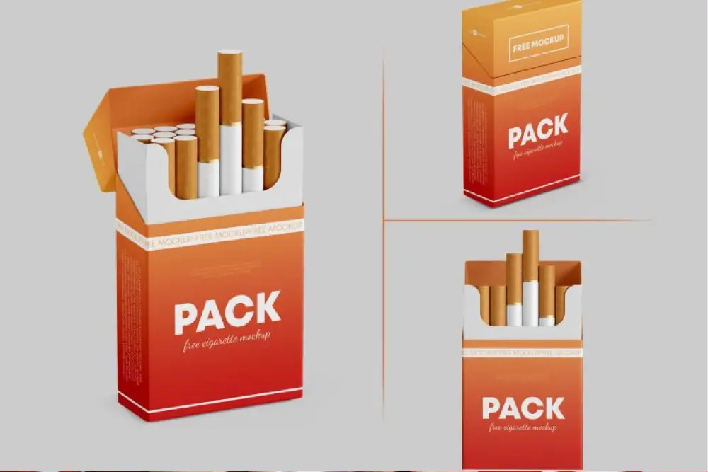 Free Cigarette Pack Box Mockup set - 
