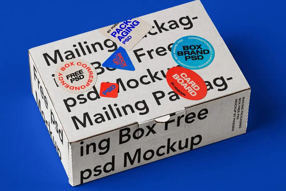 Mail Cardboard Box Mockup - 