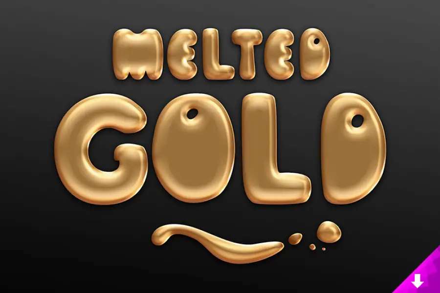 Melted Gold Text Style - 