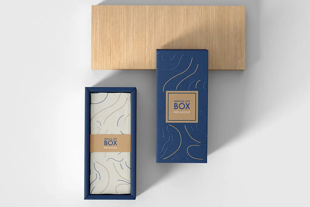 Vertical Gift Box Mockup - 