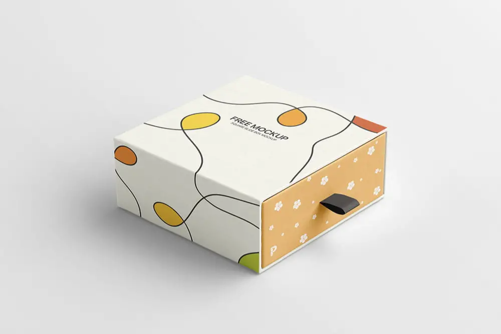 Square Slide Box Mockup - 