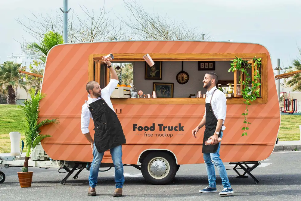 Free Food Truck Mockup (PSD) - 