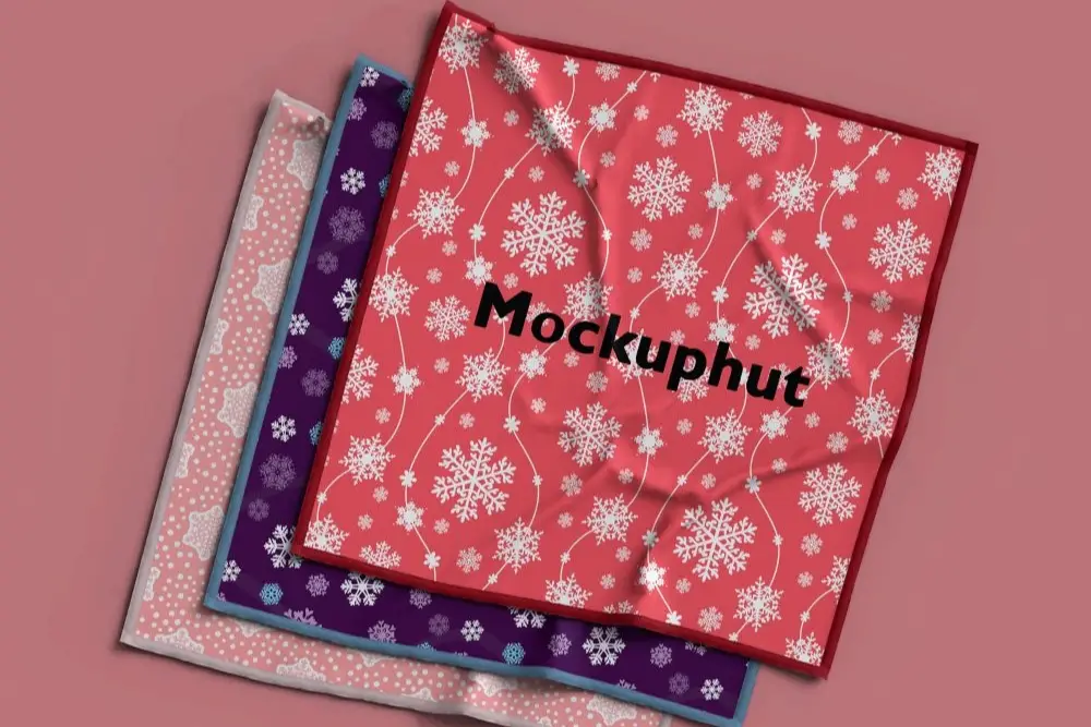 Free isolate Handkerchief Mockup PSD Mockuphut Exclusive - 