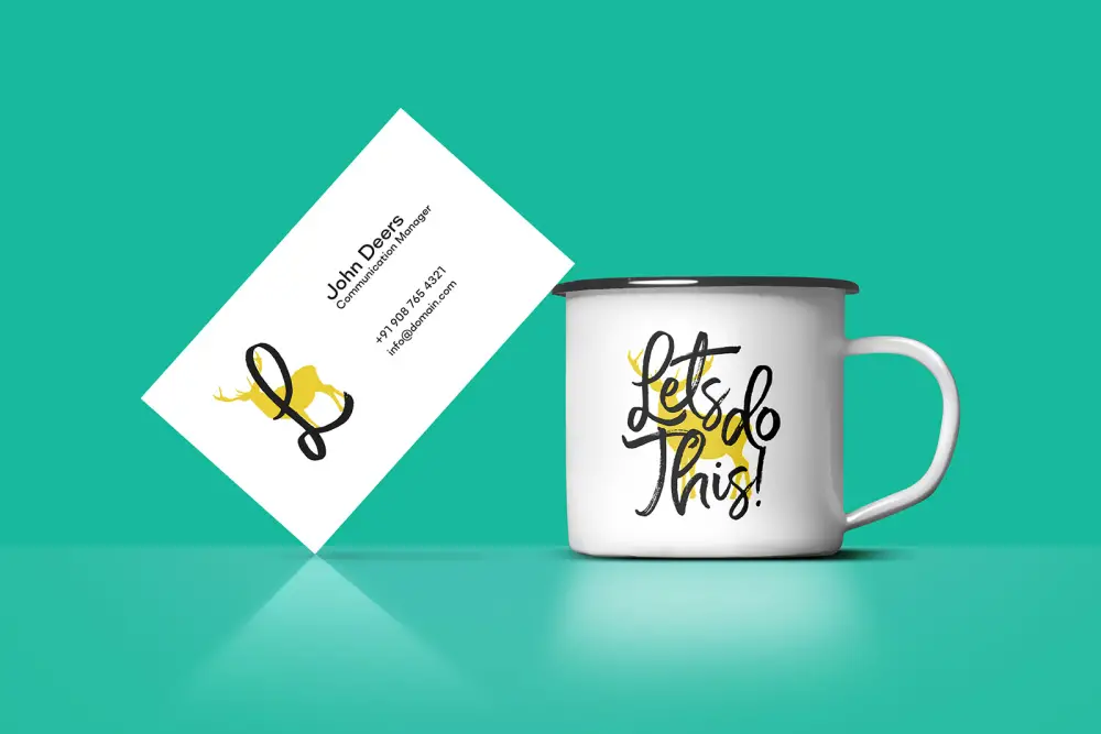 Free Business Card And Coffee Cup Mockup - 