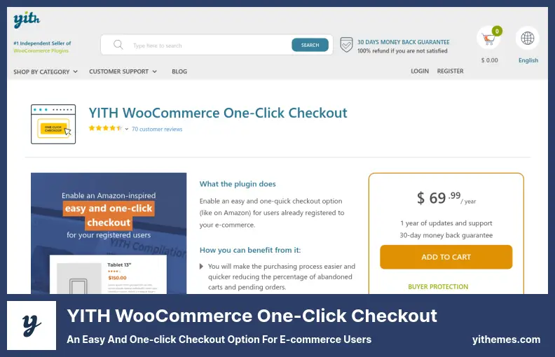 YITH WooCommerce One-Click Checkout Plugin - An Easy and One-click Checkout Option for E-commerce Users