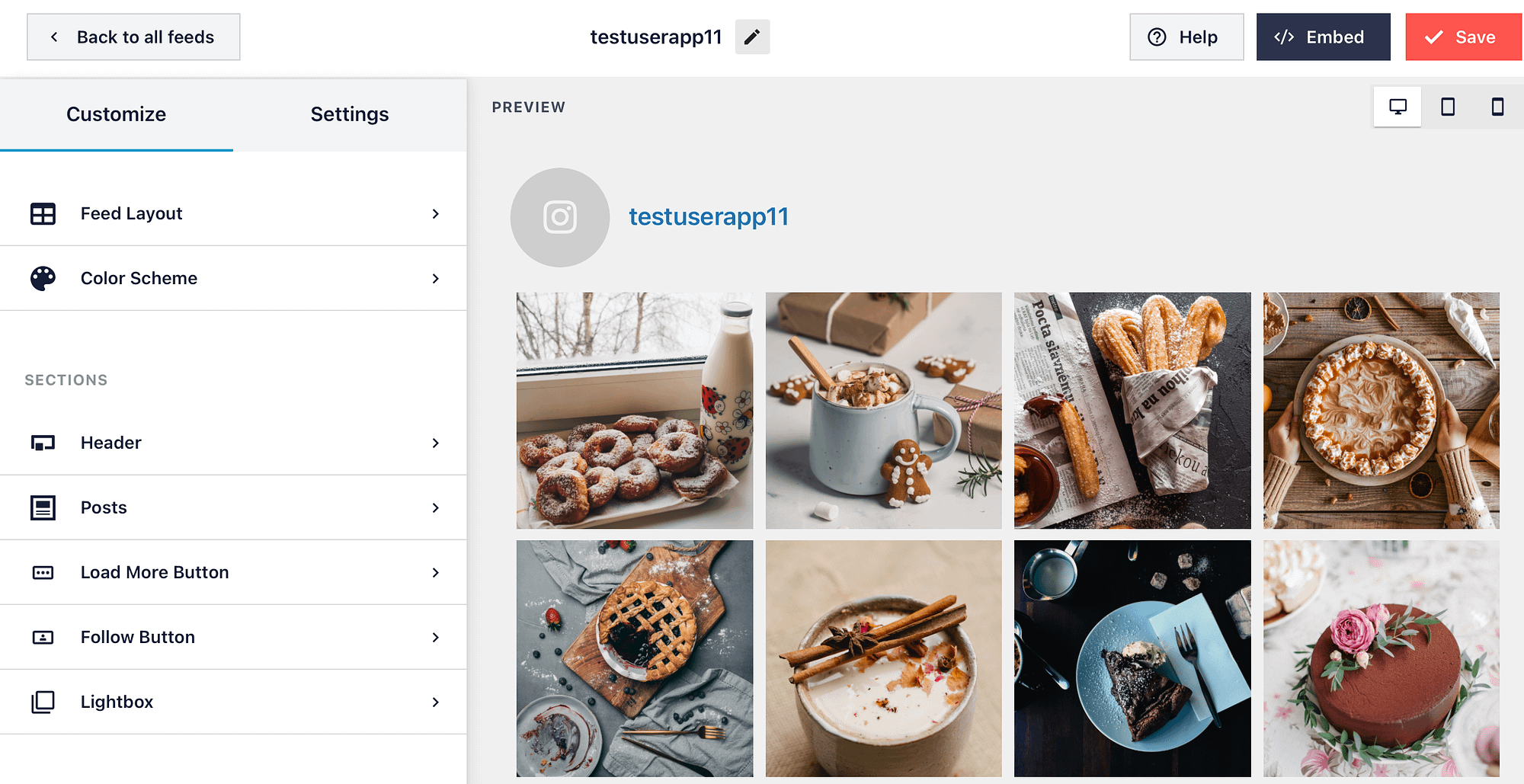 Customize your WordPress Instagram feed.