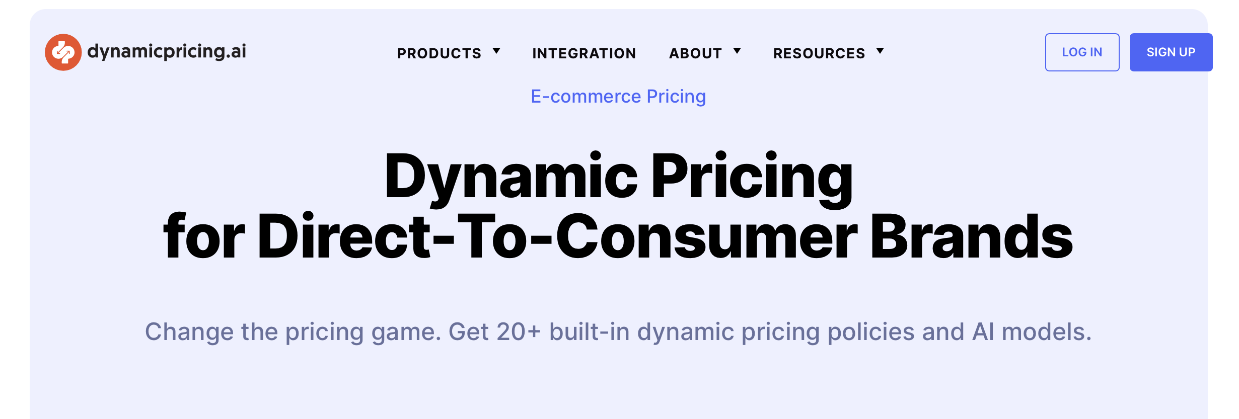Dynamic pricing.ai homepage