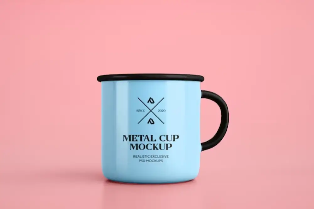 free classic enamel mug mockup (psd) - 