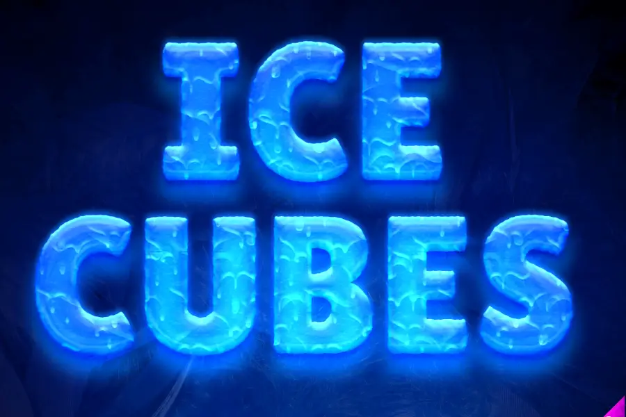 Ice Cubes Text Style freebie PSD - 