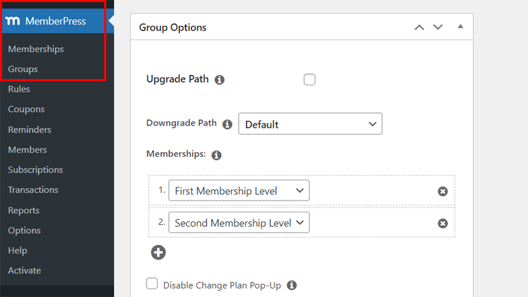 Groups Membership Website Feature
