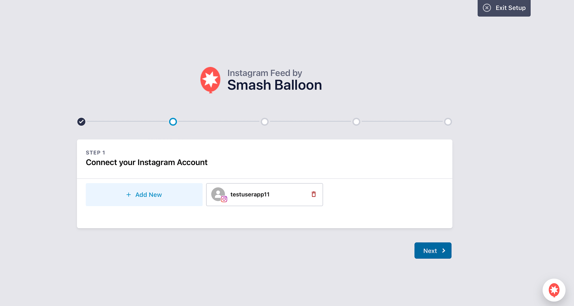 Add Instagram account to Smash Balloon.