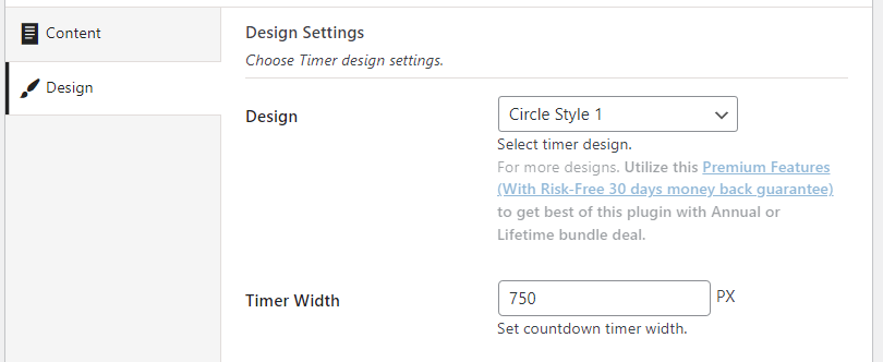 Customizing the design of the WordPress countdown timer.