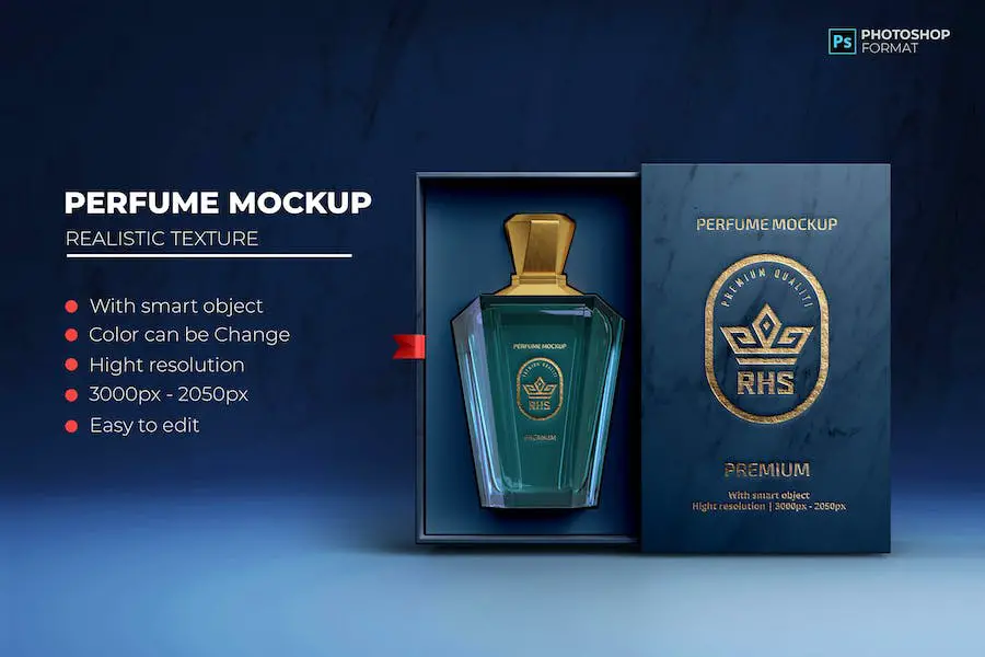 Realistic Perfume Packaging Box - Mockup - 