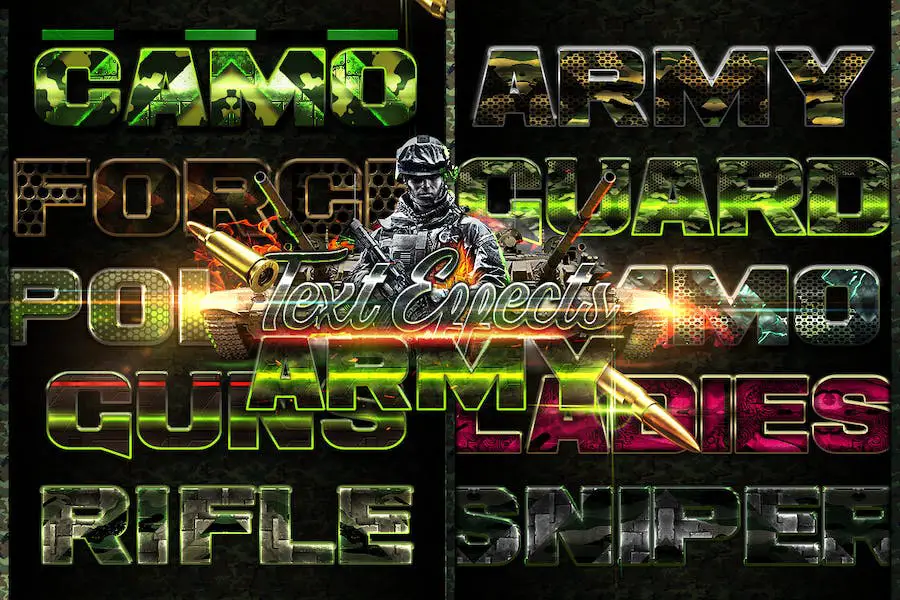 Army Photoshop Text Effects - 