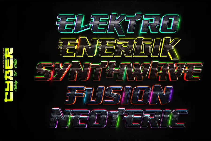 Cyber 4K Photoshop Text Effects - 