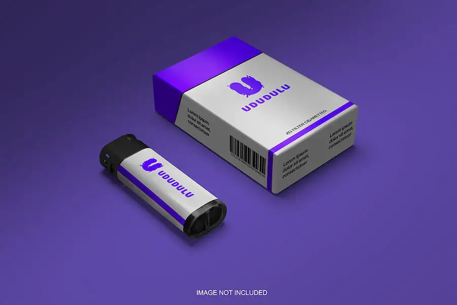 Cigarette and matches Mockup - 