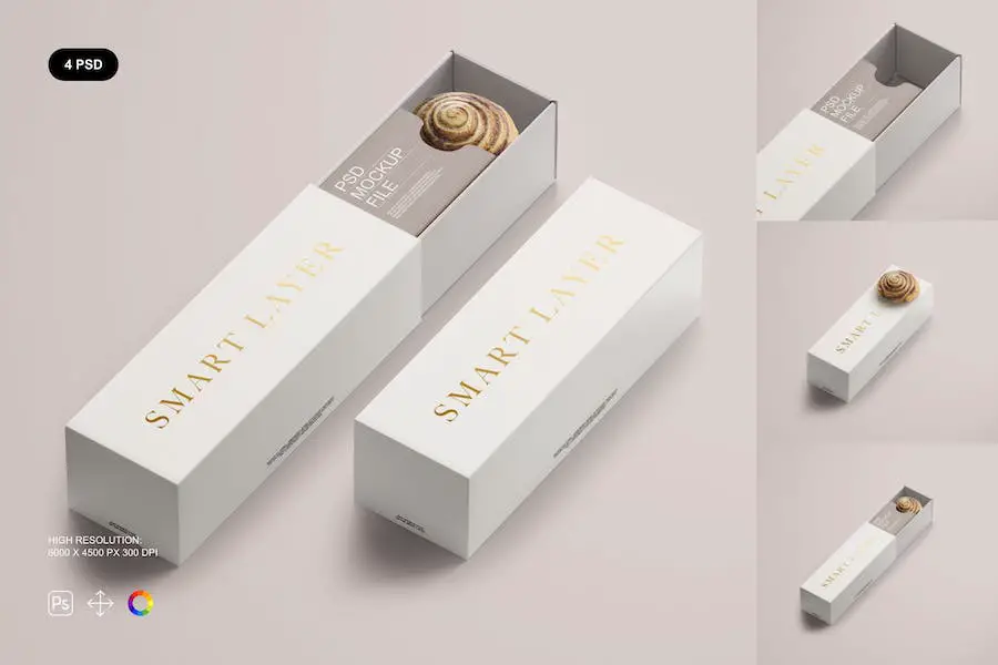 Paper Box with Cookies Mockup Set - 