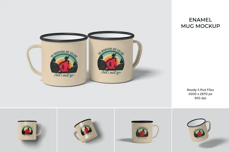 Enamel mug Mockup - 