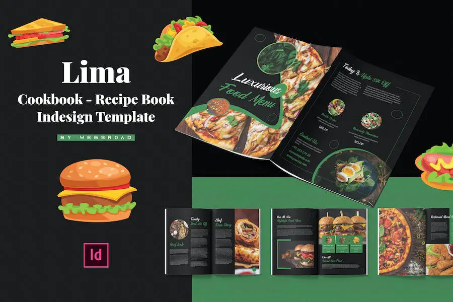 Lima | Cookbook - Recipe Book Indesign Template - 