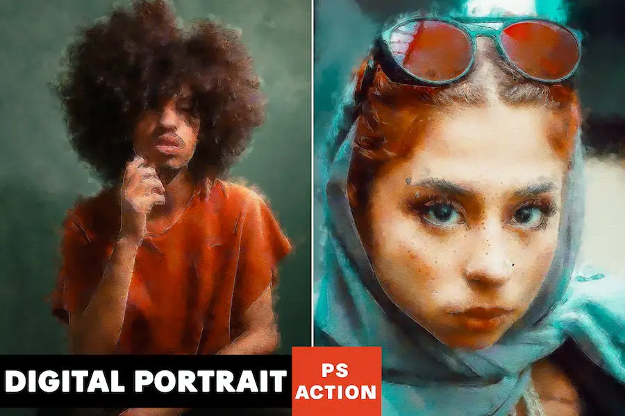 Digital Portrait Photoshop Action - 