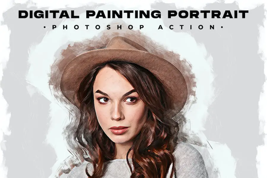 Digital Painting Portrait - Photoshop Action - 