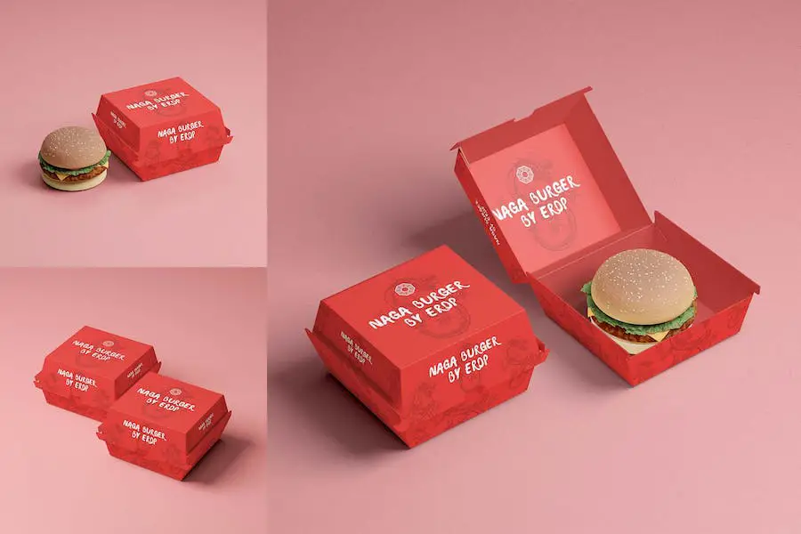Burger box packaging mockup - 