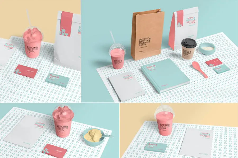 Transparent Plastic Ice Cream Cup Mockups - 
