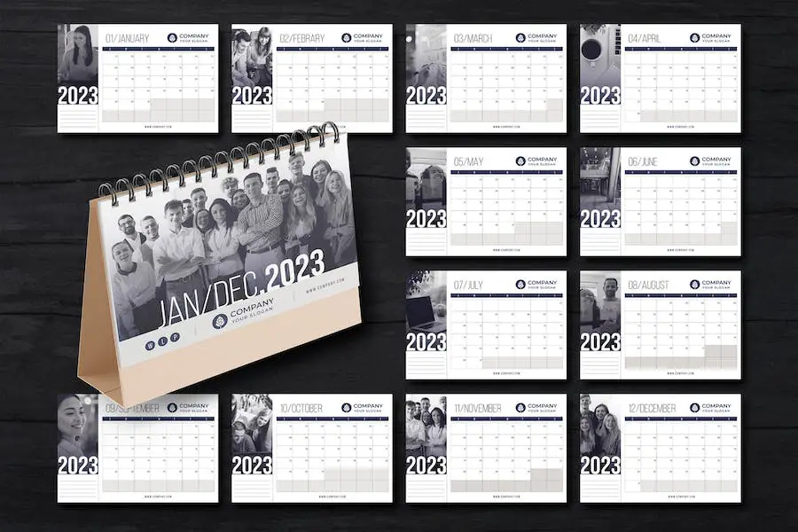 2023 Desk Calendar Layout - 