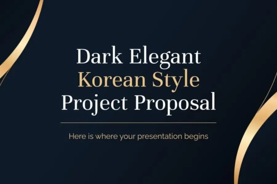 Dark Elegant Korean Style Project Proposal - 