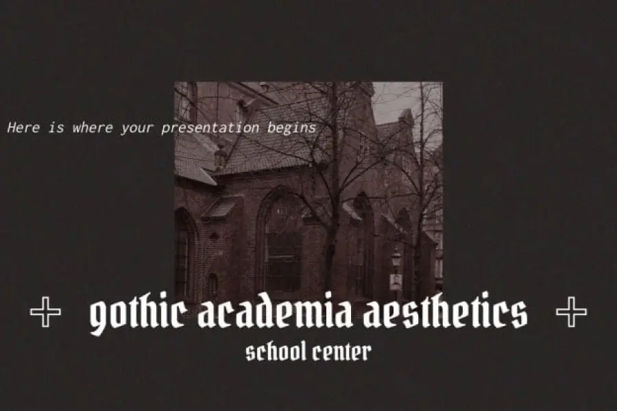 Gothic Academia Aesthetics School Center - 
