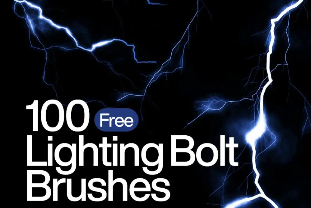 100 Lighting Bolt Photoshop Brushes - 