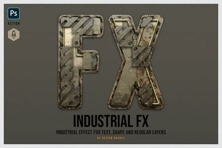 Industrial Layer and Text Effect Photoshop Action - 
