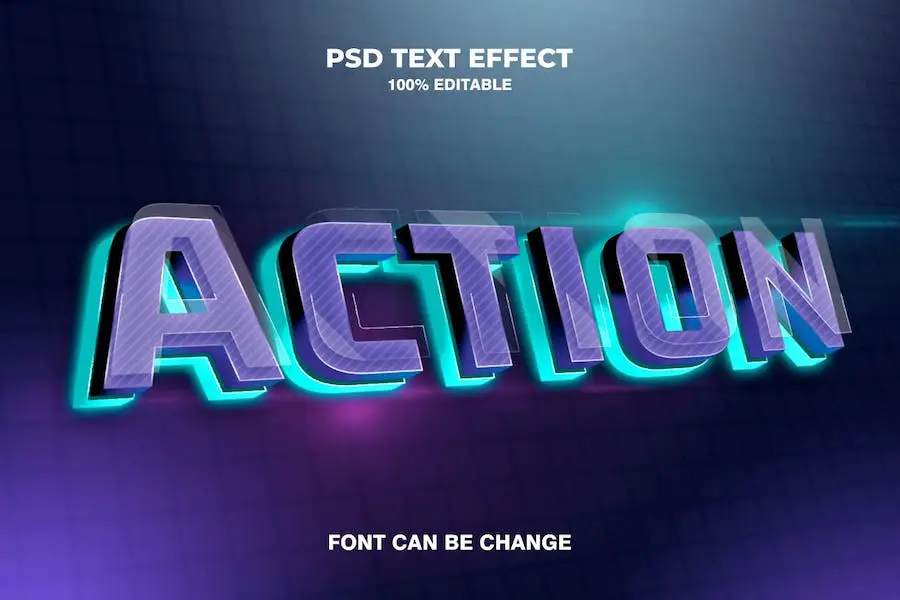 action 3d text effect - 