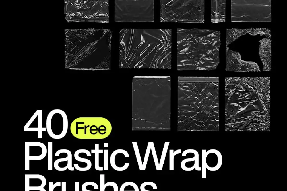 40 Plastic Wrap Photoshop Brushes - 