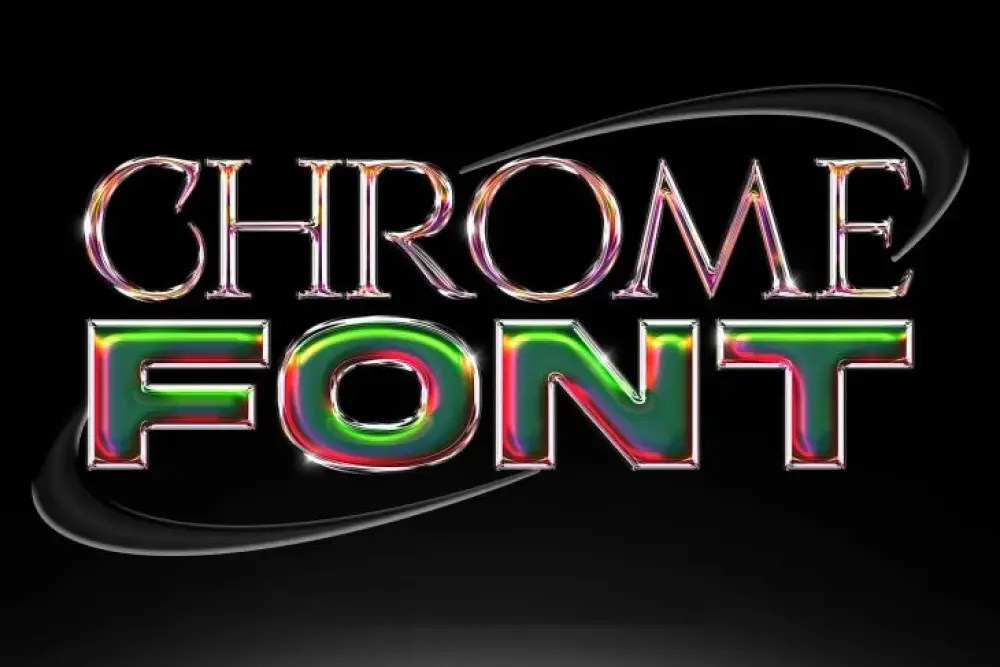 Freemium Abstract Chrome Text Effect PSD free - 