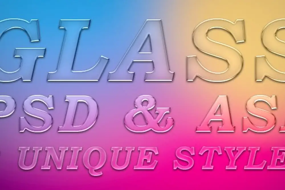 Glass Text Effects free PSD by Adrian Pelletier - 