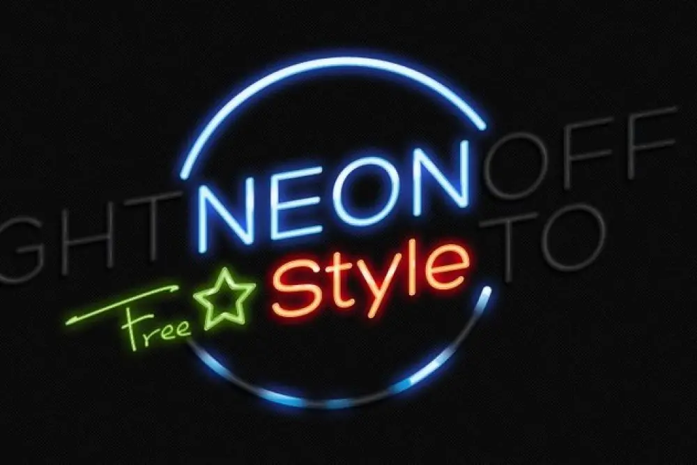 Psd Neon Text Effect Photoshop free PSD by 365psd.com - 