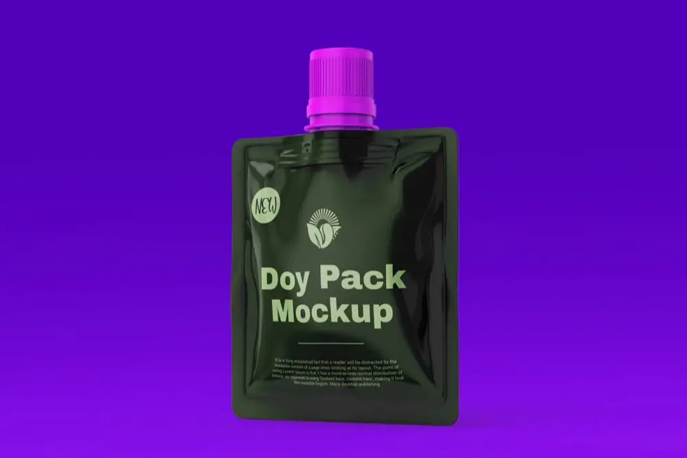Plastic/Foil Doypack Packaging Free Mockup - 