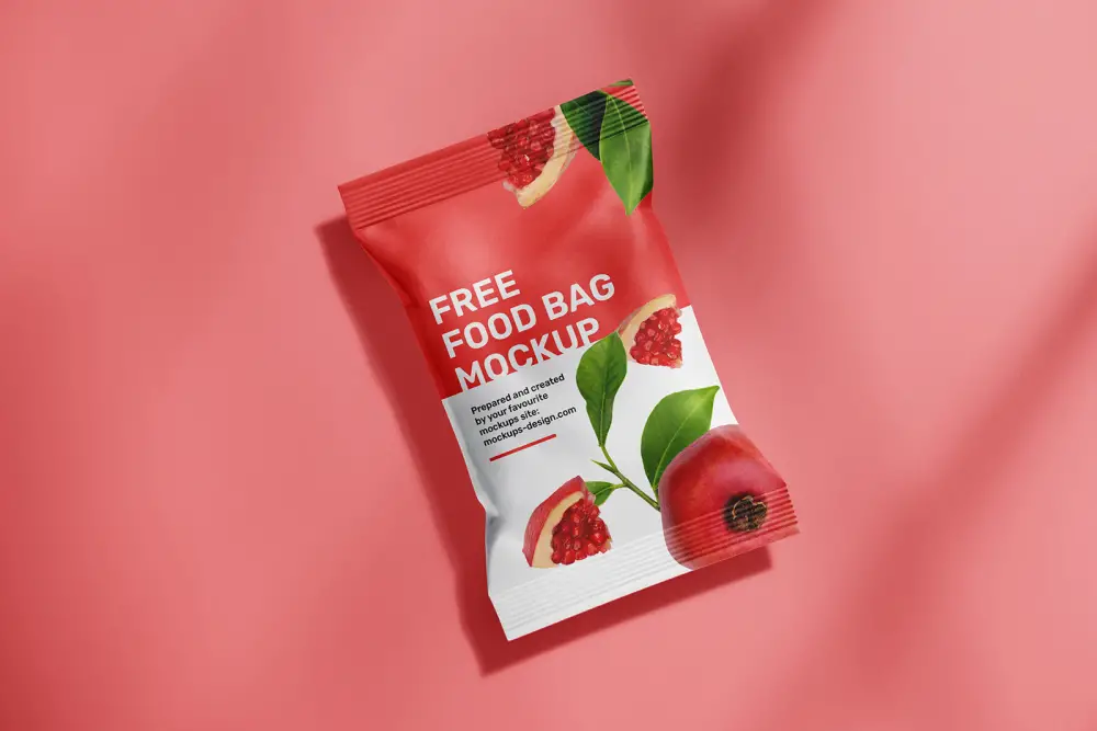 Free food pouch mockup - 