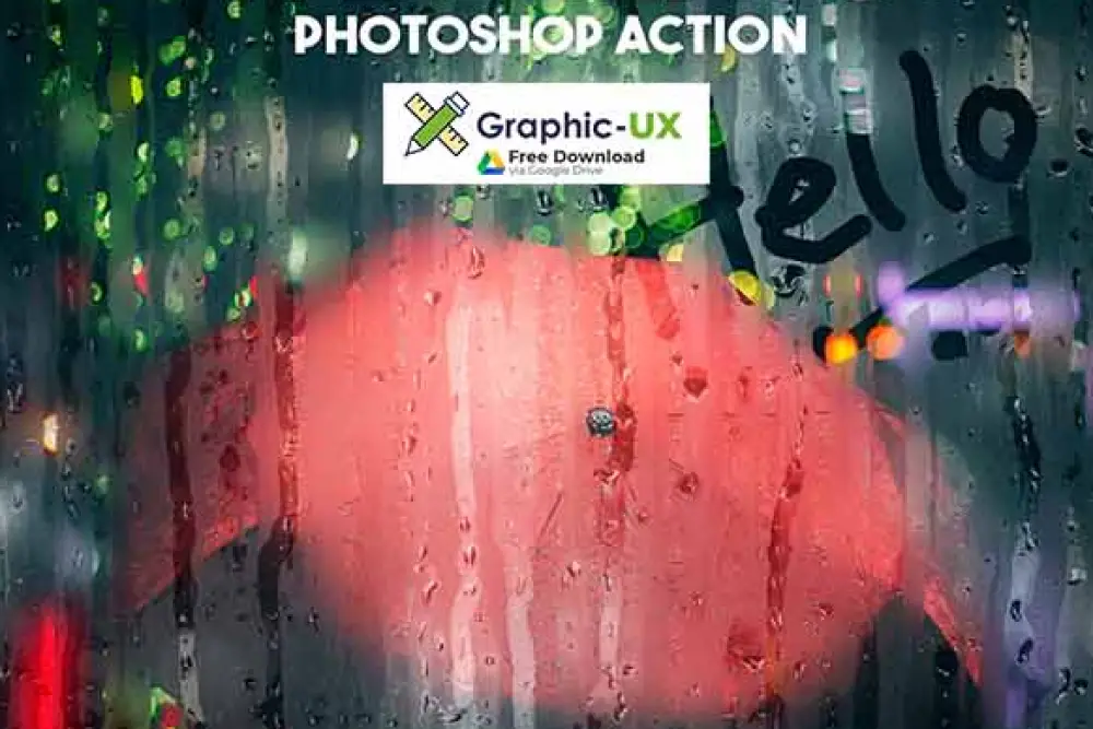 Wet Glass Photoshop Action free download - 