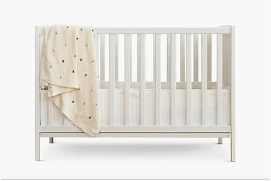 White wooden crib psd mockup for baby room - 