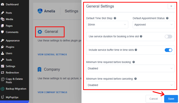 Configure General Settings And Click Save