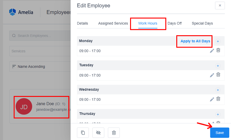 Edit Work Hours For Employee