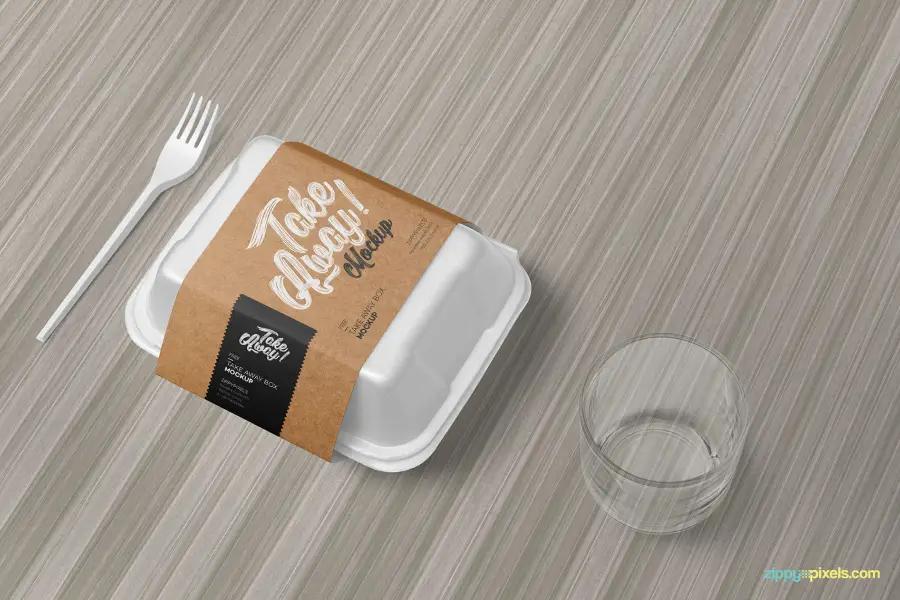 Free Disposable Food Packaging Mockup - 